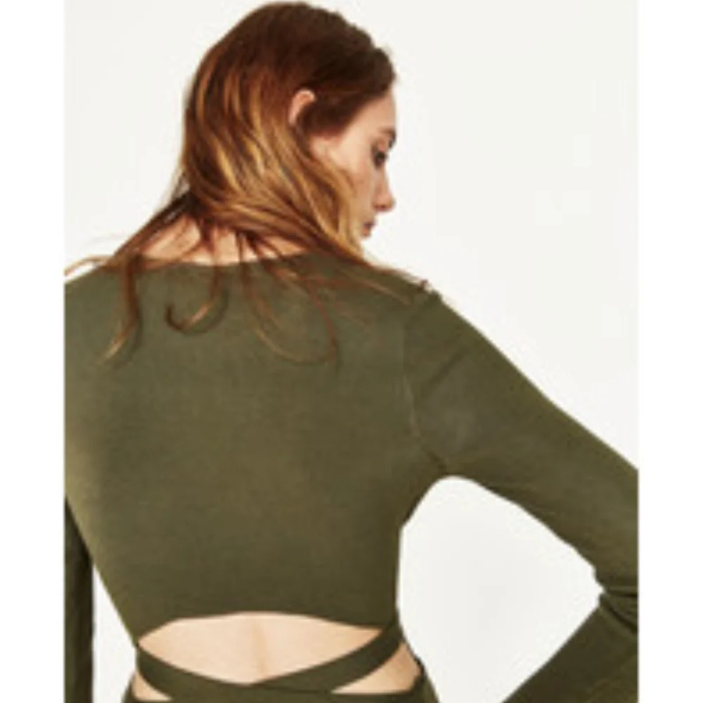 ZARA Knit Cutout Back Midi Dress Women's Size M - Picture 3 of 16